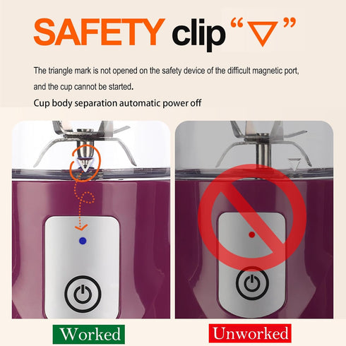 Portable Juicer Blender, USB Travel Juice Cup Baby Food Mixing Machince with Updated 6 Blades with Powerful Motor 4000mAh Rechargeable Battery,13O...