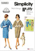 Simplicity Misses' Vintage 1960's Reversible Kimono Sleeve Coat Sewing Pattern Packet, Design Code S9883, Sizes 8-10-12-14-16...