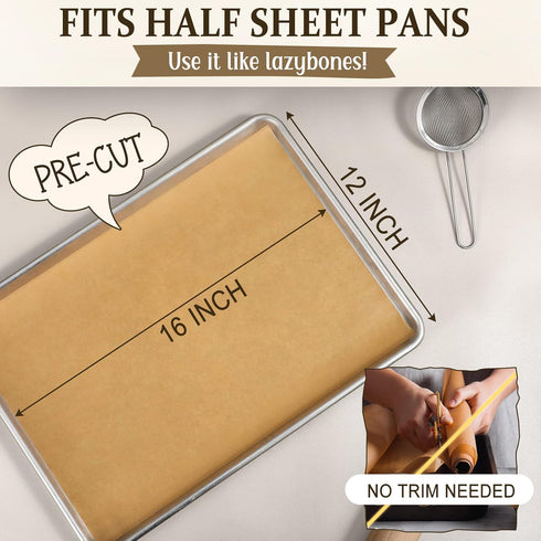 VITEVER Parchment Paper Sheets, Unbleached Parchment Baking Sheets, Precut Parchment Paper 12 x 16 IN, Non-Stick Parchment Paper for Baking Grilli...