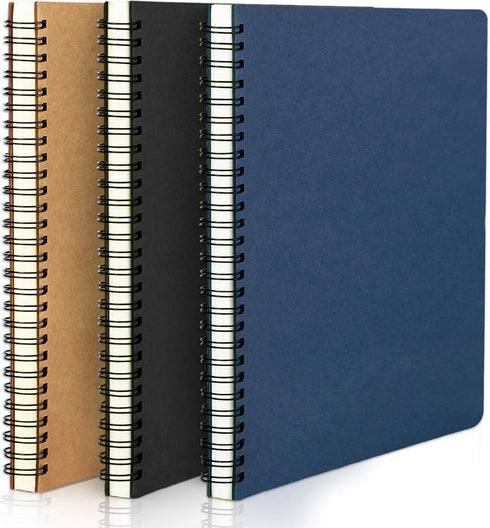EUSOAR Students Ruled Spiral Notebook, A5 3 packs 5.5"X8.3" 120 Pages Lined Travel Writing Notebooks Journal, Memo Notepad Sketchbook, Students Of...