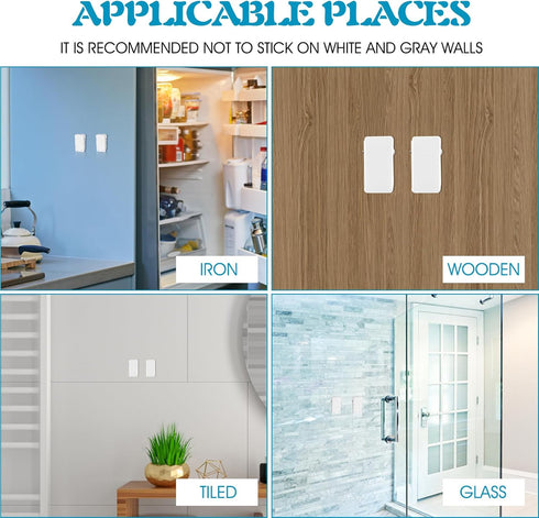 15 Pieces Self Adhesive Clips Tapestry Clips Wall Clips for Hanging Rectangle Sticky Clips Photo Clips Spring Clips for Home Office Poster Photo P...