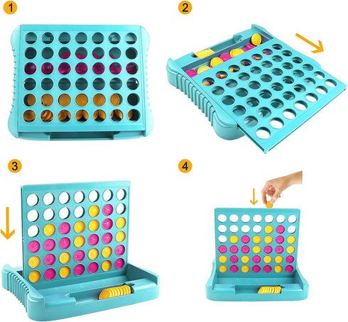 4 in a Row Game - 6 Spare Discs Included, Board Games Toys for Boys, Classic Four in a Row and Family Fun Games for Ages 3 4 5 6 7 8 12 Year Old K...