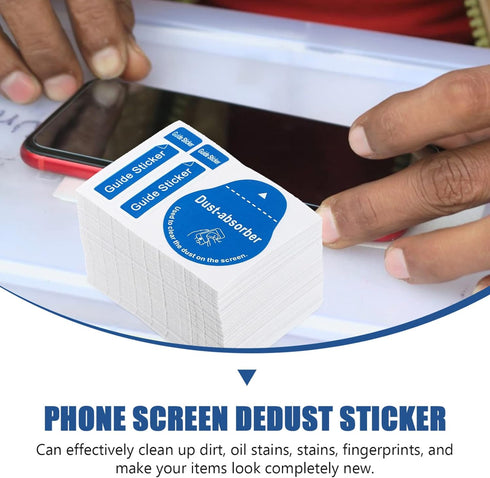 200pcs Glass Dusting Dedust Tempered Absorber Phone Removal Sticker/Laptop Computer Guide Touch Blue Cell Duster/Sticker, Sticker Cleaning Camera ...