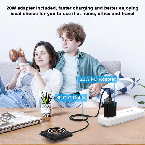 3 in 1 Magnetic Wireless Charger for iPhone, Foldable Charging Station Mag-Safe Travel Charging Pad for Multiple Devices iPhone 15 14 13 12 Series...