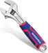 WORKPRO 8-inch Adjustable Wrench, Wide Jaw Opening Wrench with Rubber Anti-slip grip, Metric/SAE Scales, Premium Cr-V Steel, Chrome Plated...