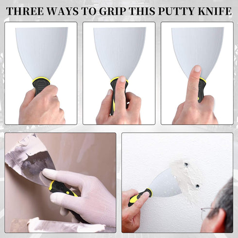 Putty Knife Scrapers, Spackle Knife, Metal Scraper Tool for Drywall Finishing, Plaster Scraping, Decals, and Wallpaper(4 Inch)...