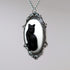 Black Cat Cameo in Antique Silver Finish Pewter Frame Pendant Necklace...