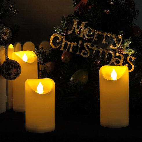 iZAN 1PCS Battery Operated Flameless LED Candle with Timer Outdoor Waterproof Flickering Decorative Light for Halloween Thanksgiving Christmas Hom...