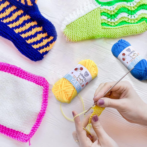 LEMESO 12 Skeins Mini Yarn, 12 Colors 100% Acrylic Mini Knitting Yarn, Great for Knitting Crochet Crafts......