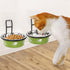 Elevated Cat Bowls, Wall Mounted Cat Food Dish, Raised Cat Food and Water Bowls, Stainless Steel Elevated Pet Bowls with Stand, Nonslip No Spill P...