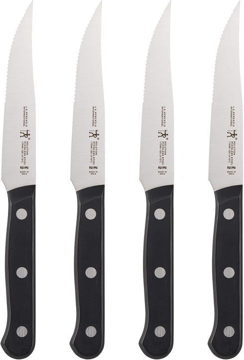 HENCKELS Solution Razor-Sharp Steak Knife Set of 4, German Engineered Informed by 100+ Years of Mastery, Black...