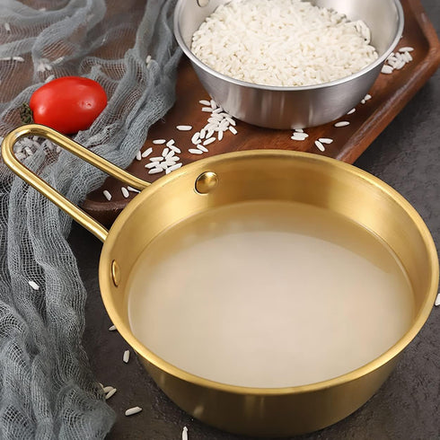 2Pcs Makgeolli Bowls, 304 Stainless Steel Korean Traditional Bowls Round Rice Bowl Wine Cup with Handle, Hiking Soup Dish Food Bowl Camp Cup (Larg...