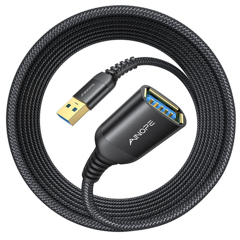AINOPE USB Extension Cable 20FT USB 3.0 Male to Female USB Extension Cord High Data Transfer Compatible with Webcam,Gamepad, USB Keyboard, Flash D...