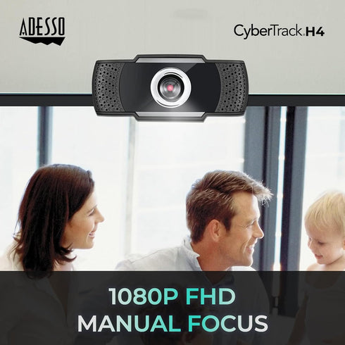 CyberTrack H4 Webcam 1080P HD USB Webcam with Built-in Microphone, Zoom Certified, Black...