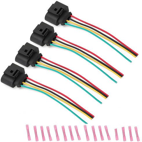Vw Ignition Coil Connector Plug Harness Compatible with Volkswagen Vw Passat Audi A4 1.8T, 2.0T, 2.5L, 3.2L, 4.2L 4 Pack Vw Ignition Coil Harness ...