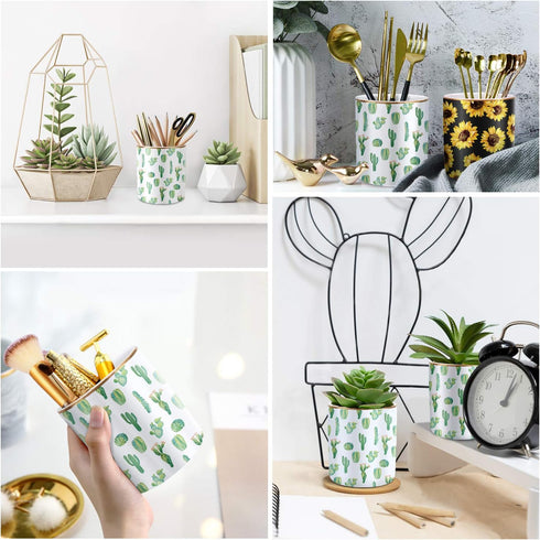 WAVEYU Pen Pencil Holder, Multi-Purpose Holder for Desk Pencil Cup for Girls Boys Kids Durable Ceramic Desk Organizer Makeup Brush Holder for Offi...