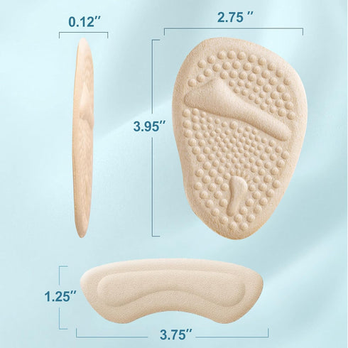 Heel Pads for Shoes, Metatarsal Pads Women, Ball of Foot Cushions for High Heels, Shoe Inserts for Women All Day Pain Relief and Comfort One Size ...