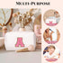 Preppy Makeup Bag, Cute Initial Cosmetic Bag Personalized Travel Makeup Pouch with Chenille Letters, Portable Waterproof PU Leather Zipper Toiletr...