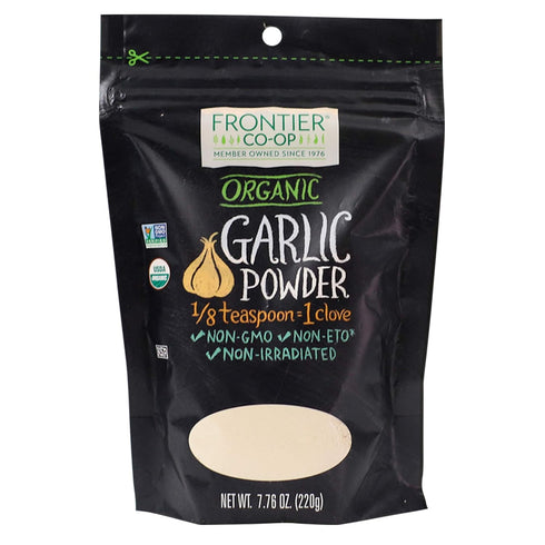 Frontier Co-op Organic Garlic Powder, 7.76-Ounce Bag, Pure and Natural Garlic Seasoning | Non-GMO and Kosher Certified | Add Flavor to Your Savory...