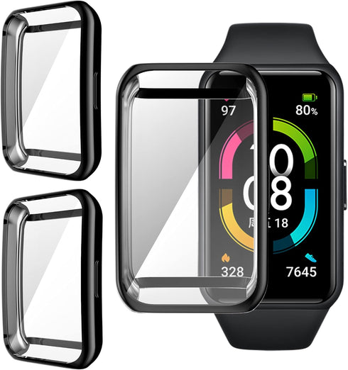 Screen Protector Case Compatible with Huawei Honor Band 6,Ultra-Thin Soft TPU Plated Bumper Case Full Cover Protective Shell Smartwatch Accessorie...