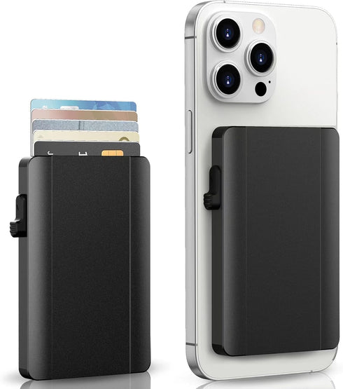 Magnetic Wallet for Magsafe Wallet, Strong Magnetic Card Wallet Holder, Holds Up to 5 Cards for iPhone 15/14/13/12 Pro Max Plus & MagSafe Case, Bl...