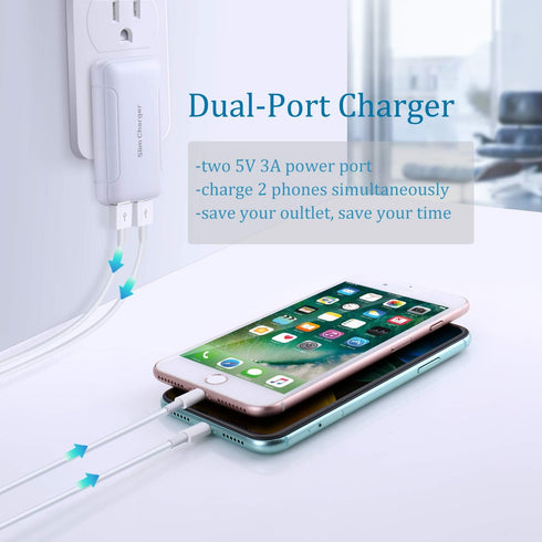 USB Charger Plug, Excgood Ultra Compact USB Wall Charger Foldable Wall Plug Compatible with Home Camera, iPhone 13 Pro Max/12/11/Xr/Xs/X, Galaxy S...
