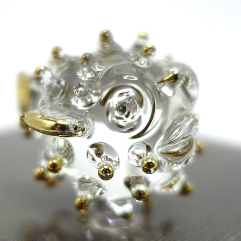 Puffer Miniature Hand Blown Glass Art Figurines Sea Animals Collectible Gift Home Décor (Clear Gold)...