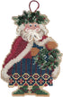 Holly and Ivy Santa Beaded Counted Cross Stitch Ornament Kit Mill Hill 2001 Woodland Santas MHWS9...