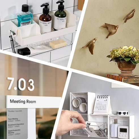 420Pcs Double Sided Tapes for Wall Hanging Decoration,Removable Strong Mounting Adhesive Tape with Square Round Rectangular for Balloon,Photo,Post...