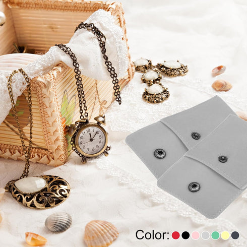 PATIKIL 7x7cm Jewelry Pouches with Snap Button, 12 Pack Velvet Jewelry Pouches Portable Soft Storage for Necklace Bracelet Earring Watch Rings Bro...