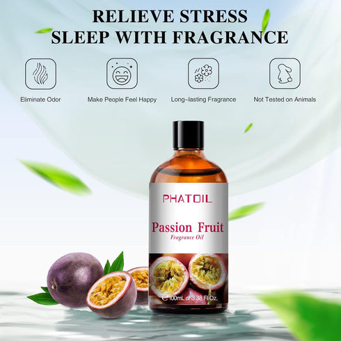 3.38FL.OZ Passion Fruit Fragrance Oils for Aromatherapy, Essential Oils for Diffusers for Home, Perfect for Diffuser, Yoga, Skin Care, DIY Candle ...