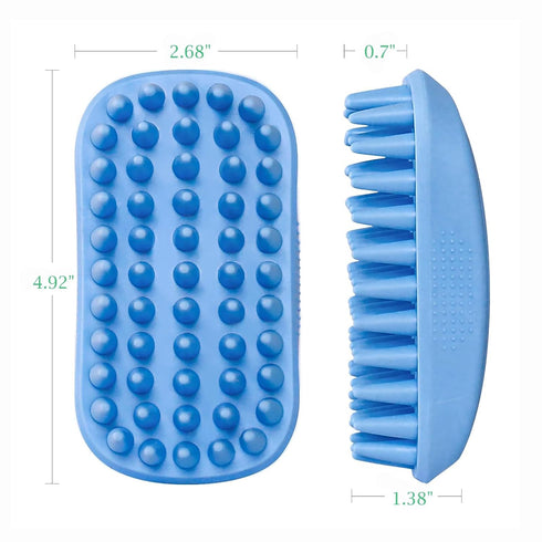 Dog Bath Brush, Pet Silicone Shampoo Brush, Rubber Shower Wash Curry Brush for Short Long Haired Dogs Cats Shedding Grooming and Massage, Pet Rubb...