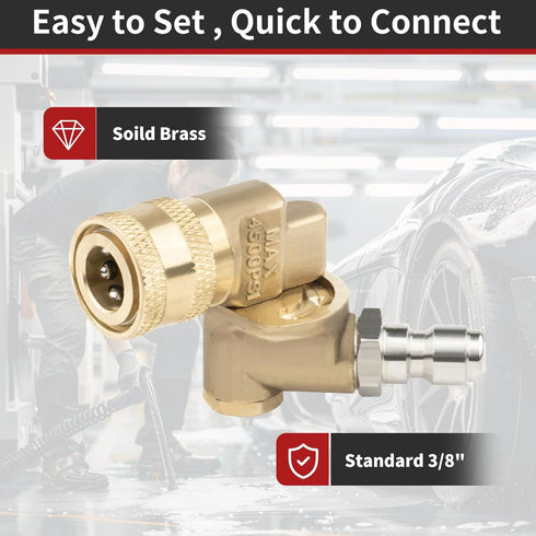High-Efficiency Gutter Cleaning Tools Pivoting Coupler Pressure Washer Accessories for Power Washer Nozzle Tips, Undercarriage Splash Guard 1/4" B...