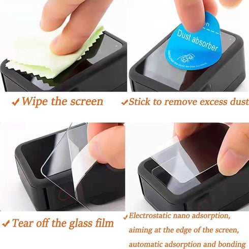 PWireless 6pcs Tempered Glass Screen Protector for GoPro Hero12/11/Hero10/Hero 9 Black+Silicone Sleeve Protective Soft Case with Lanyard+1pcs Lens...