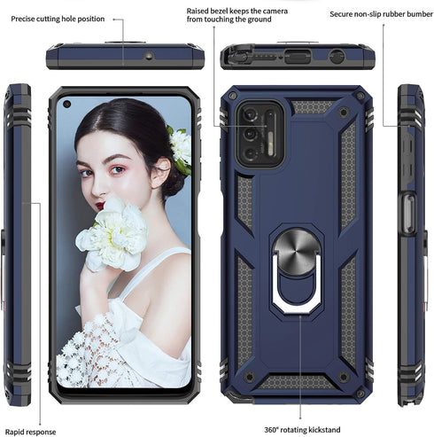 LeYi for Moto G Stylus 2021 Case, Motorola Moto G Stylus Case 2021 with 2 Tempered Glass Screen Protector, Military Grade Phone Case with Kickstan...