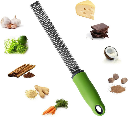 Sunkuka Pro Citrus Lemon Zester & Cheese Grater Stainless Steel - Ginger,Garlic,Potato Nutmeg,Chocolate Peeler with Cover and Cleaning Brush...