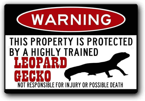 SmartCows Leopard Gecko Metal Sign 8 X 12 Inches - Lizard Warning Sign...
