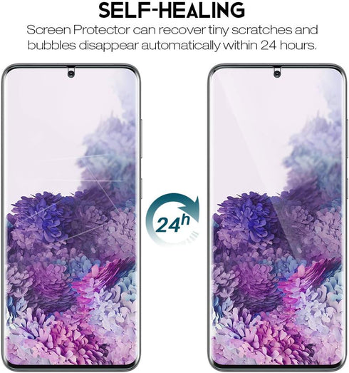 LK 4 Pack 2 Pack Screen Protector + 2 Pack Camera Lens Protector for Samsung Galaxy S20 Plus 6.7-inch, Positioning Tool, In-Display Fingerprint Su...