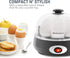 Elite Gourmet EGC007CHC# Rapid Egg Cooker, 7 Easy-To-Peel, Hard, Medium, Soft Boiled Eggs, Poacher, Omelet Maker, Auto Shut-Off, Alarm, 16-Recipe ...
