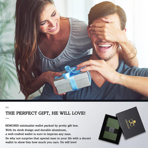 Slim Aluminum Card Holder Wallet - RFID Blocking Pop up Minimalist Wallet for Men | Front Pocket Smart Wallet Metal Card Case | Presents for Him (...