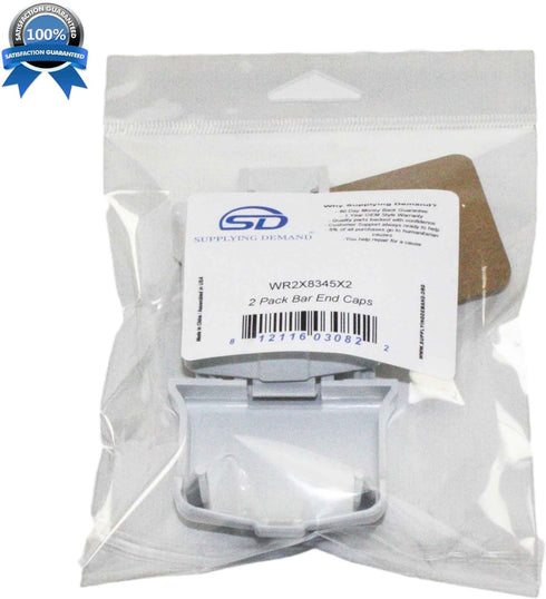 Supplying Demand WR2X8345 WR02X8345 2 Pack Refrigerator Shelf Retainer Bar Support End Cap Replacement