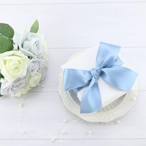 Dusty Blue Ribbon for Christmas Tree Thick Double Face Satin Ribbon 2 Inch French Blue Silk Ribbon for Wedding Bridal Bouquet Baby Shower Crafts- ...