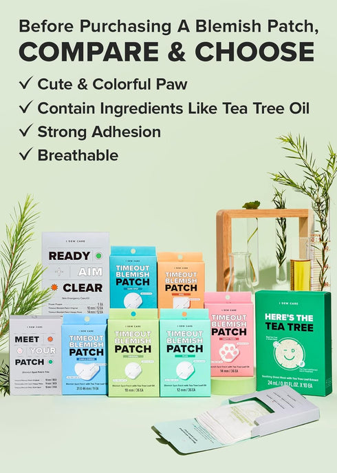 I DEW CARE Hydrocolloid Acne Pimple Patch - Timeout Blemish Happy Paws | Korean Skincare, Zit, Dark Spot Patches for Face, Pus absorbing with Tea ...