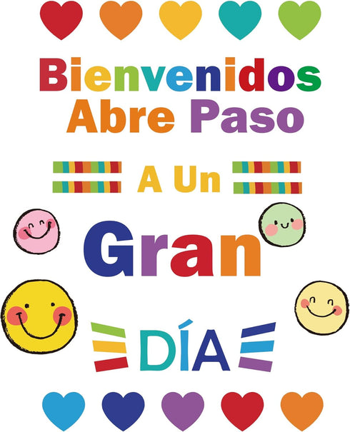Spanish Inspirational Bulletin Board Set for Classroom Decor - Welcome Sign Poster and Positive Accent Wall Art - Motivational Decorations...