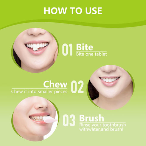 Toothpaste Tablets, Flouride Free Nano Hydroxyapatite Toothpaste Tabs, Sensitive Toothpaste Tablets, Peppermint Flavored Strengthen Teeth, Eco & T...