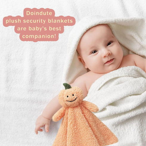 Baby Orange Pumpkin Soft Stuffed Animal Security Blanket, Plush Pumpkin Character Lovey Blanket, Baby Shower/Nursery Gift, Cuddly Newborn, Infant,...