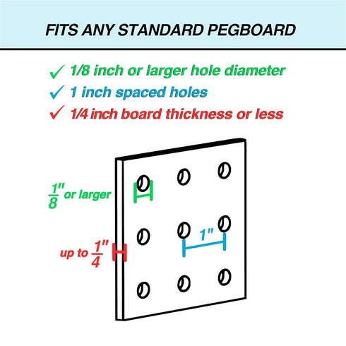 Pegboard Bins - 3 Pack Blue Large - Hooks to Any Peg Board - Organize Hardware, Accessories, Attachments, Workbench, Garage Storage, Craft Room, T...