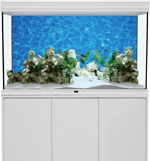 AWERT Vinyl 30x12 inches Underwater Aquarium Background Blue Ripped Water Fish Tank Background Swimming Pool Terrarium Background...
