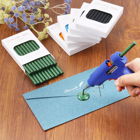 Peach Pink Wax Seal Sticks with Glue Gun, WASOHLING 20Pcs Sealing Wax Sticks Glue Gun Set for Wax Seal Stamp, Great for Wedding Invitations, Birth...