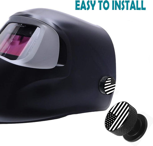 Welding Hood Pipeliner Helmet Fasteners-1Pair Black American USA Flag Pattern Aluminum Helmet Pipeliner Headgear Replacement Parts Accessories Scr...
